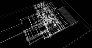 Ev kavramı kroki 3d çizim