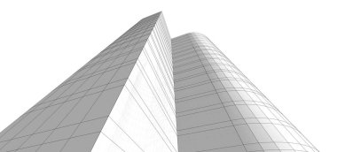 mimari çizimleri 3B illüstrasyon - illüstrasyon