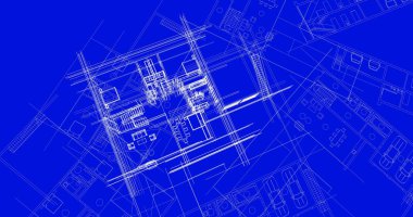 Binanın mimari 3d çizim çizim ev