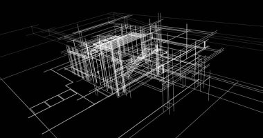 Ev kavramı kroki 3d çizim