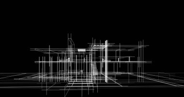 Ev kavramı kroki 3d çizim