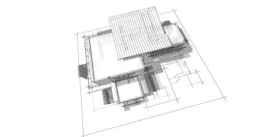 Ev kavramı kroki 3d çizim