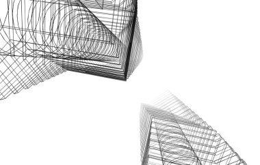 mimari çizimleri 3B illüstrasyon - illüstrasyon