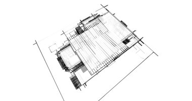 Ev kavramı kroki 3d çizim