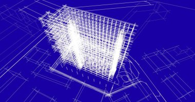 mimari çizimleri 3B illüstrasyon - illüstrasyon