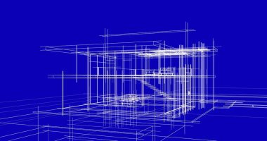 Ev kavramı kroki 3d çizim