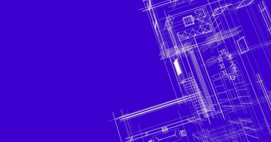 Binanın mimari 3d çizim çizim ev