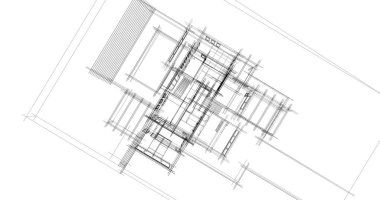 Ev kavramı kroki 3d çizim