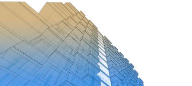 mimari çizimleri 3B illüstrasyon - illüstrasyon