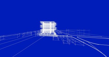 mimari çizimleri 3B illüstrasyon - illüstrasyon