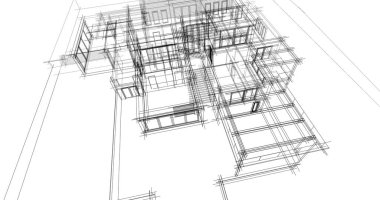 Ev kavramı kroki 3d çizim