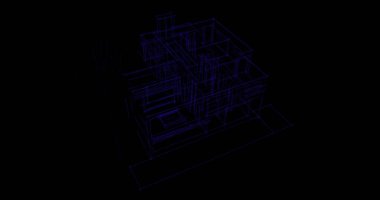 Binanın mimari 3d çizim çizim ev