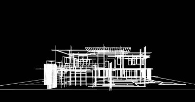 Ev kavramı kroki 3d çizim