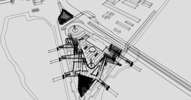 mimari çizimleri 3B illüstrasyon - illüstrasyon