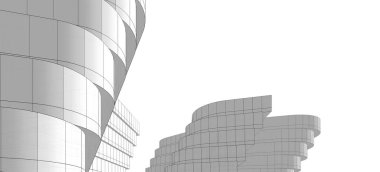 Binanın mimari 3d çizim çizim ev