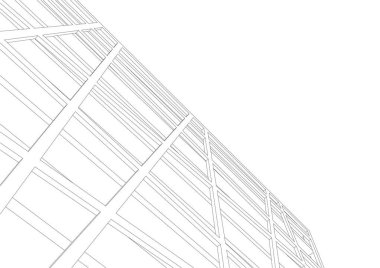 Binanın mimari 3d çizim çizim ev