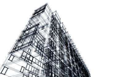 mimari çizimleri 3B illüstrasyon - illüstrasyon