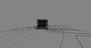 mimari çizimleri 3B illüstrasyon - illüstrasyon