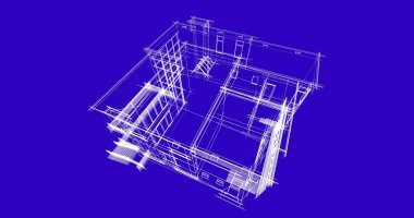 Ev kavramı kroki 3d çizim