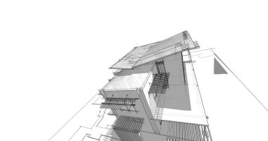 Ev kavramı kroki 3d çizim