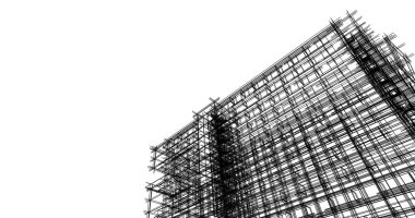 mimari çizimleri 3B illüstrasyon - illüstrasyon