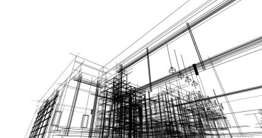 Ev kavramı kroki 3d çizim