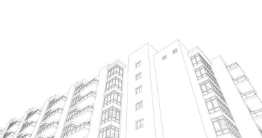 Ev kavramı kroki 3d çizim