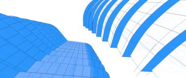 Binanın mimari 3d çizim çizim ev