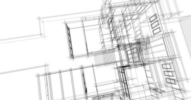 Ev kavramı kroki 3d çizim