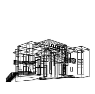 Ev kavramı kroki 3d çizim