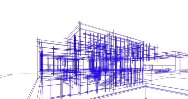 Ev kavramı kroki 3d çizim