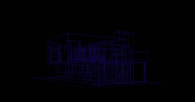 Binanın mimari 3d çizim çizim ev
