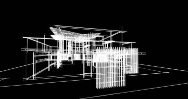 Ev kavramı kroki 3d çizim
