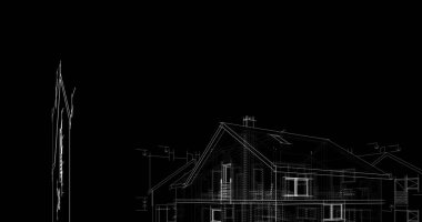 mimari çizimleri 3B illüstrasyon - illüstrasyon