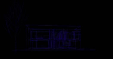 Binanın mimari 3d çizim çizim ev