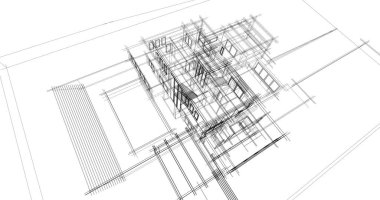 Ev kavramı kroki 3d çizim