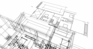 Ev kavramı kroki 3d çizim