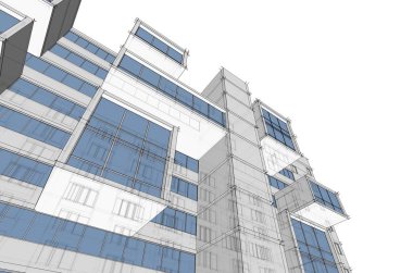 İnşaat 3d çizim Bina mimari