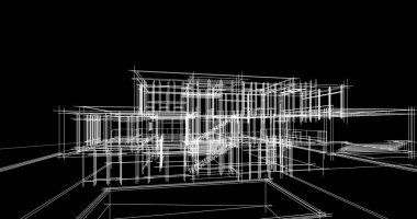 Ev kavramı kroki 3d çizim