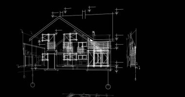 Binanın mimari 3d çizim çizim ev