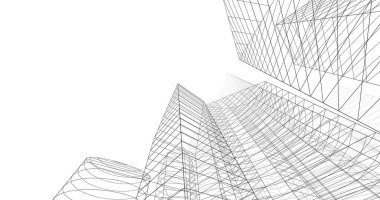 şehir mimarisi ve binalar 3D çizimi 