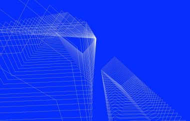 Binanın mimari 3d çizim çizim ev