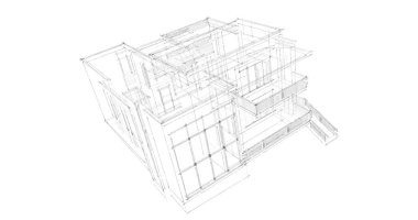 Ev kavramı kroki 3d çizim