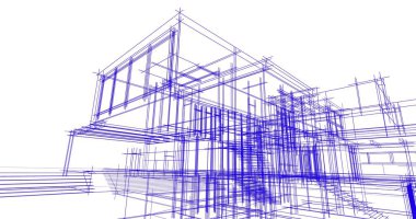 Ev kavramı kroki 3d çizim
