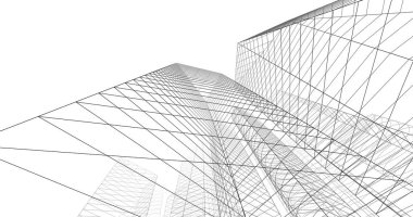 şehir mimarisi ve binalar 3D çizimi 