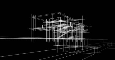 Ev kavramı kroki 3d çizim