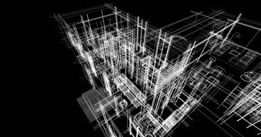 Ev kavramı kroki 3d çizim