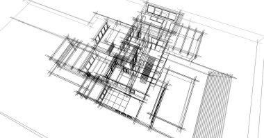 Ev kavramı kroki 3d çizim