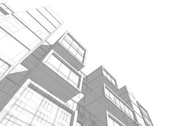 mimari çizimleri 3B illüstrasyon - illüstrasyon