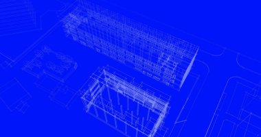 mimari çizimleri 3B illüstrasyon - illüstrasyon